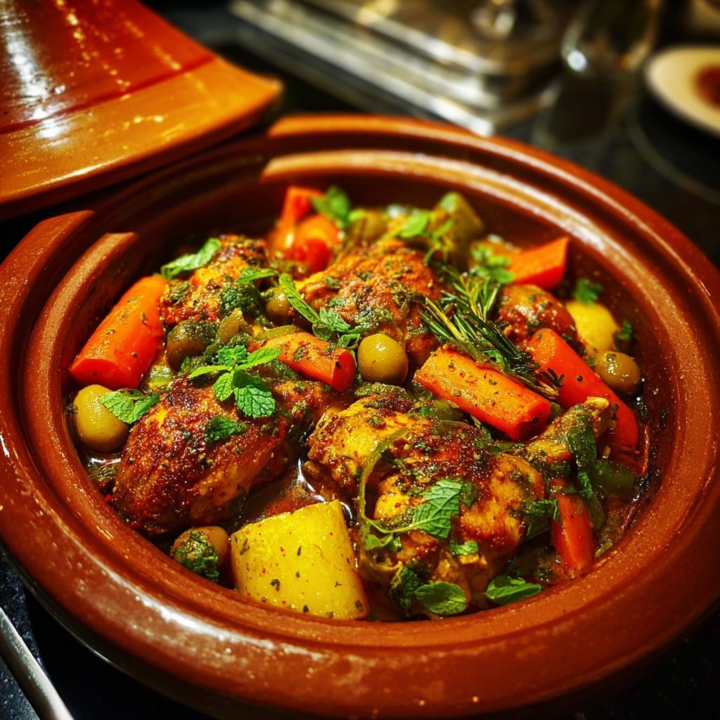 Internationale Küche Marokkanisches Hähnchen-Tagine