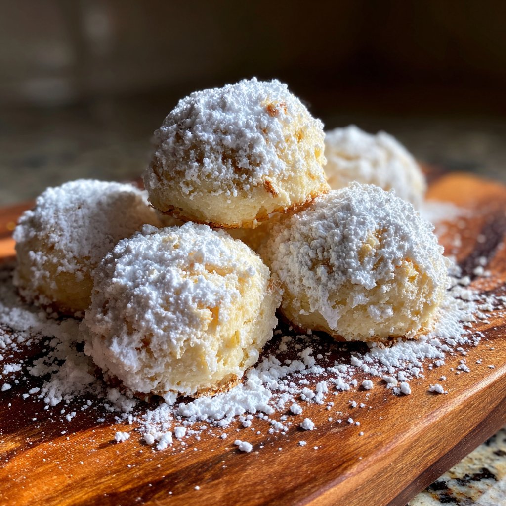 Quarkbällchen mit Puderzucker