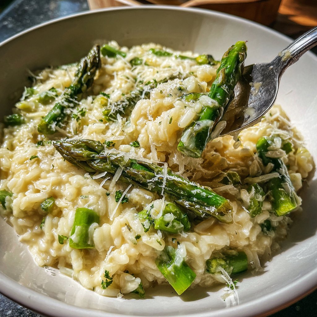Risotto mit grünem Spargel