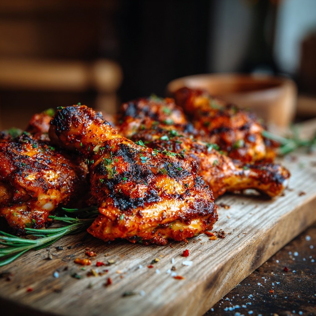 Gegrillte Hähnchenschenkel Mit Paprika Marinade