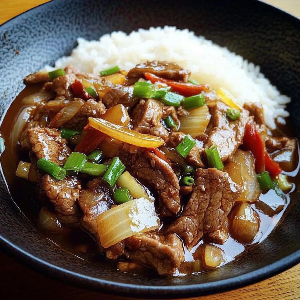 Chinesisches Rindfleisch mit Zwiebeln