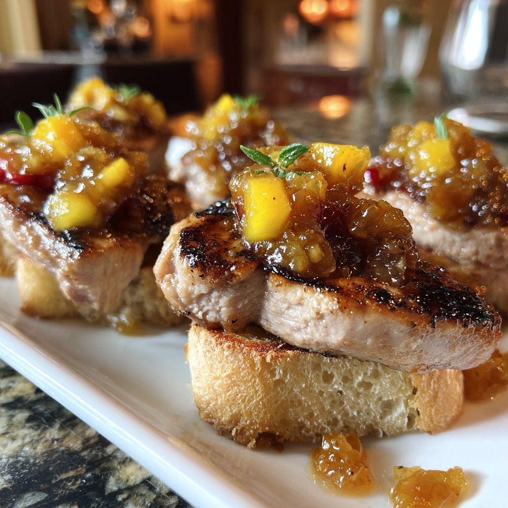 Putenmedaillons mit Fruchtchutney