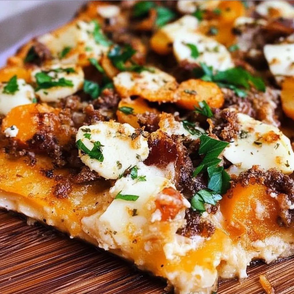 Süßkartoffel-Hackfleisch-Auflauf mit Feta