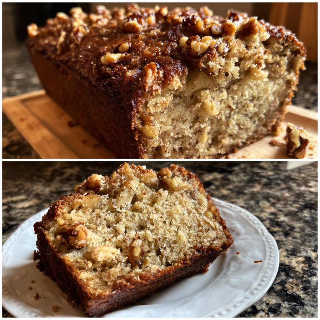 Bananenbrot mit Walnuss-Topping
