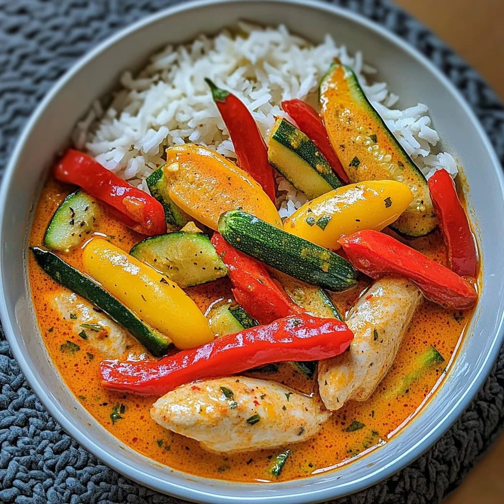 Cremiges Paprika-Zucchini-Hähnchen