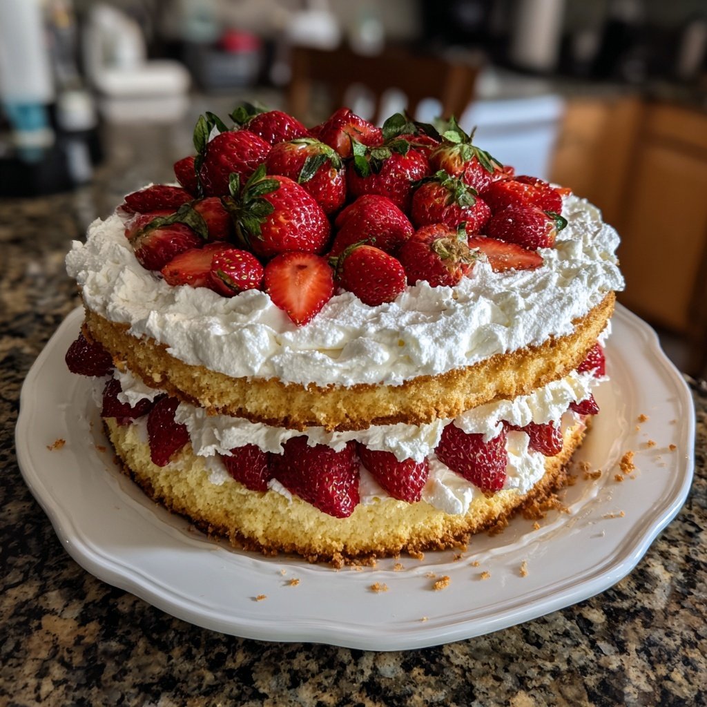 Erdbeerkuchen Mit Biskuit Boden