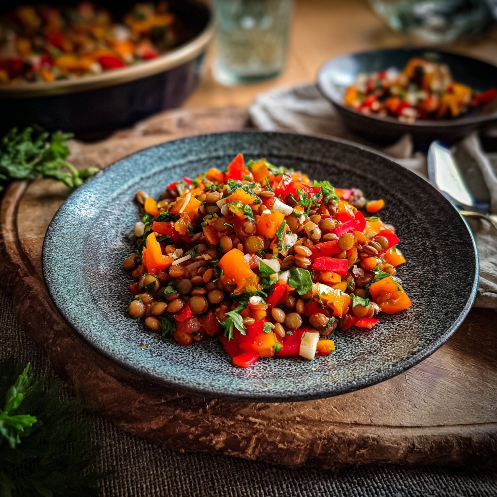 Linsensalat Mit Paprika Zum Grillen