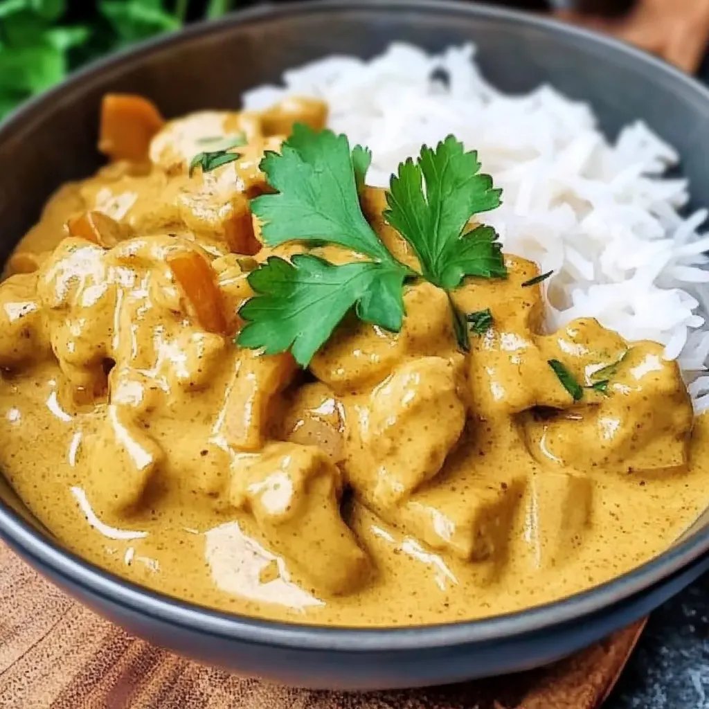 Curry-Geschnetzeltes mit Reis