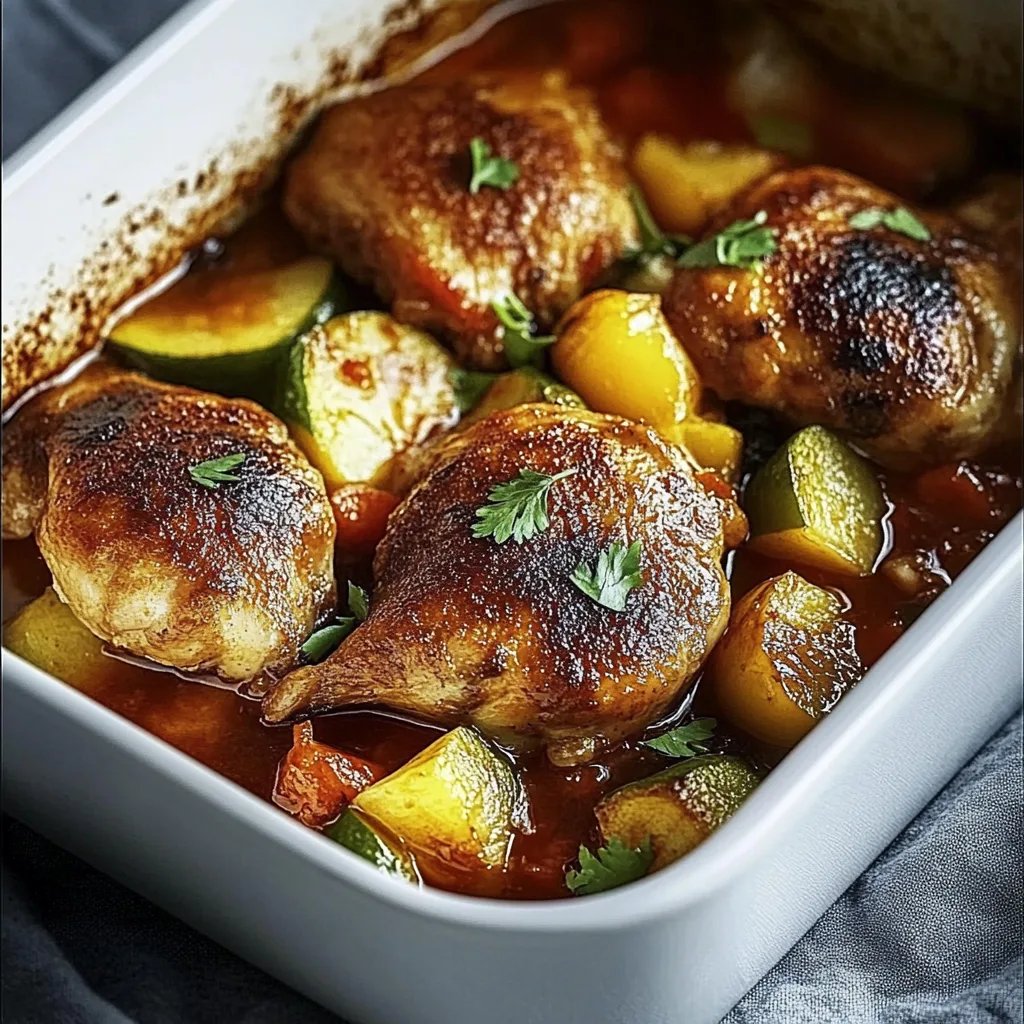 Hähnchen mit Gemüse aus dem Ofen