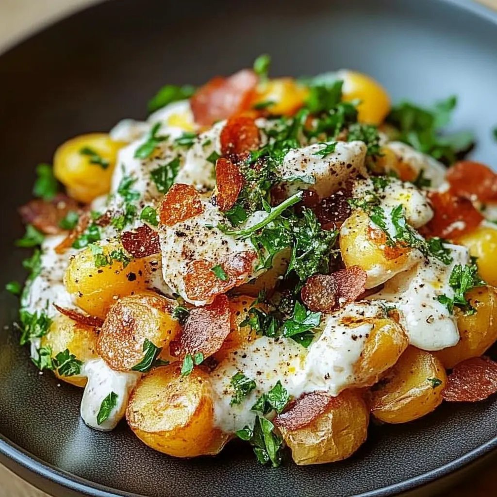 Krosser Kartoffelsalat mit Senf-Dressing