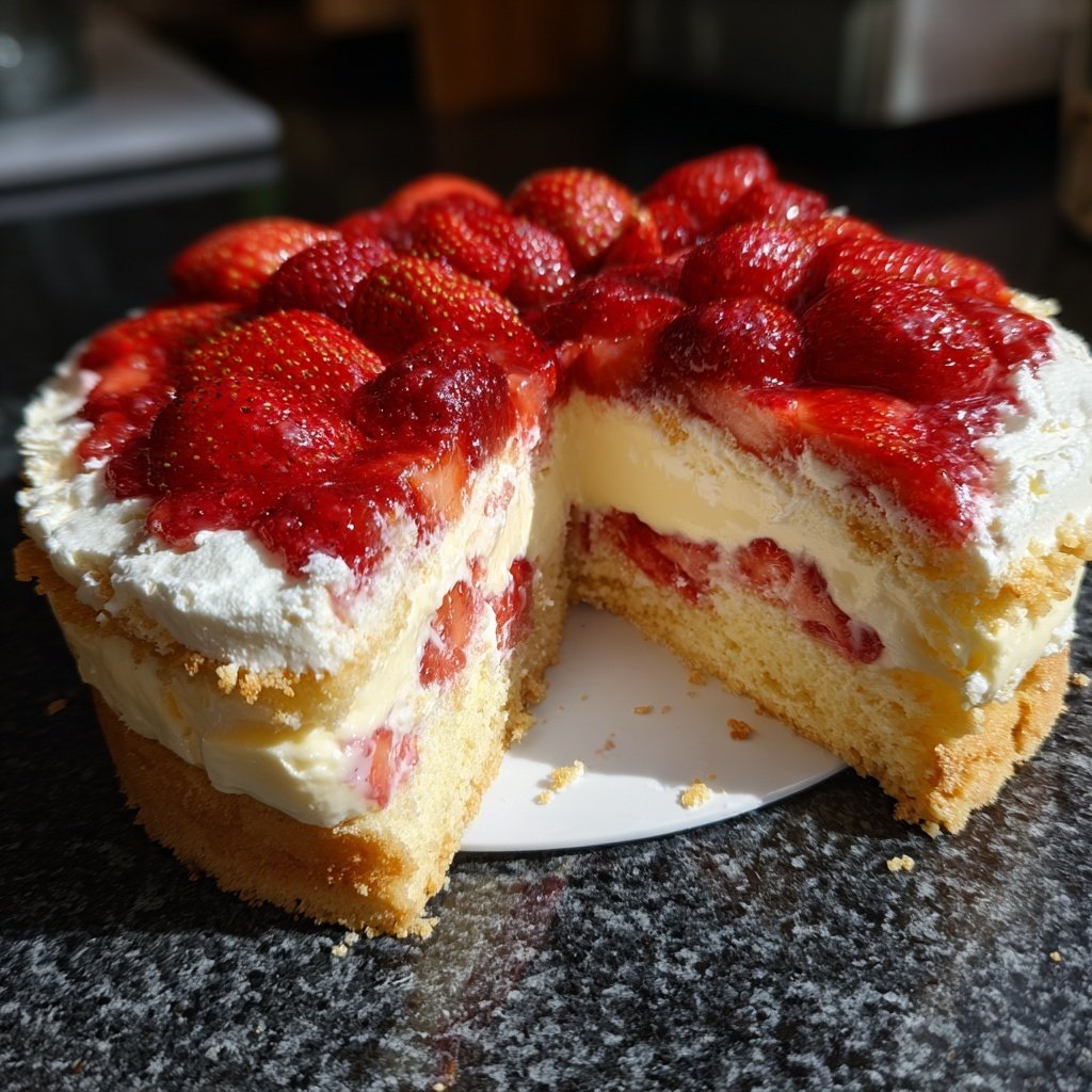 Erdbeerkuchen Mit Vanillepudding