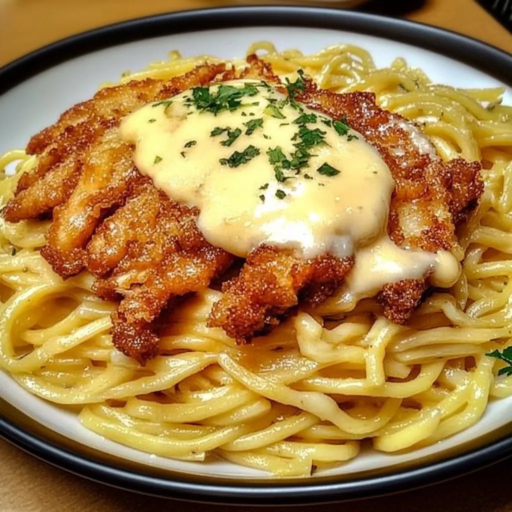 Knuspriges Hähnchen mit cremiger Pasta in 20 Minuten gemacht!
