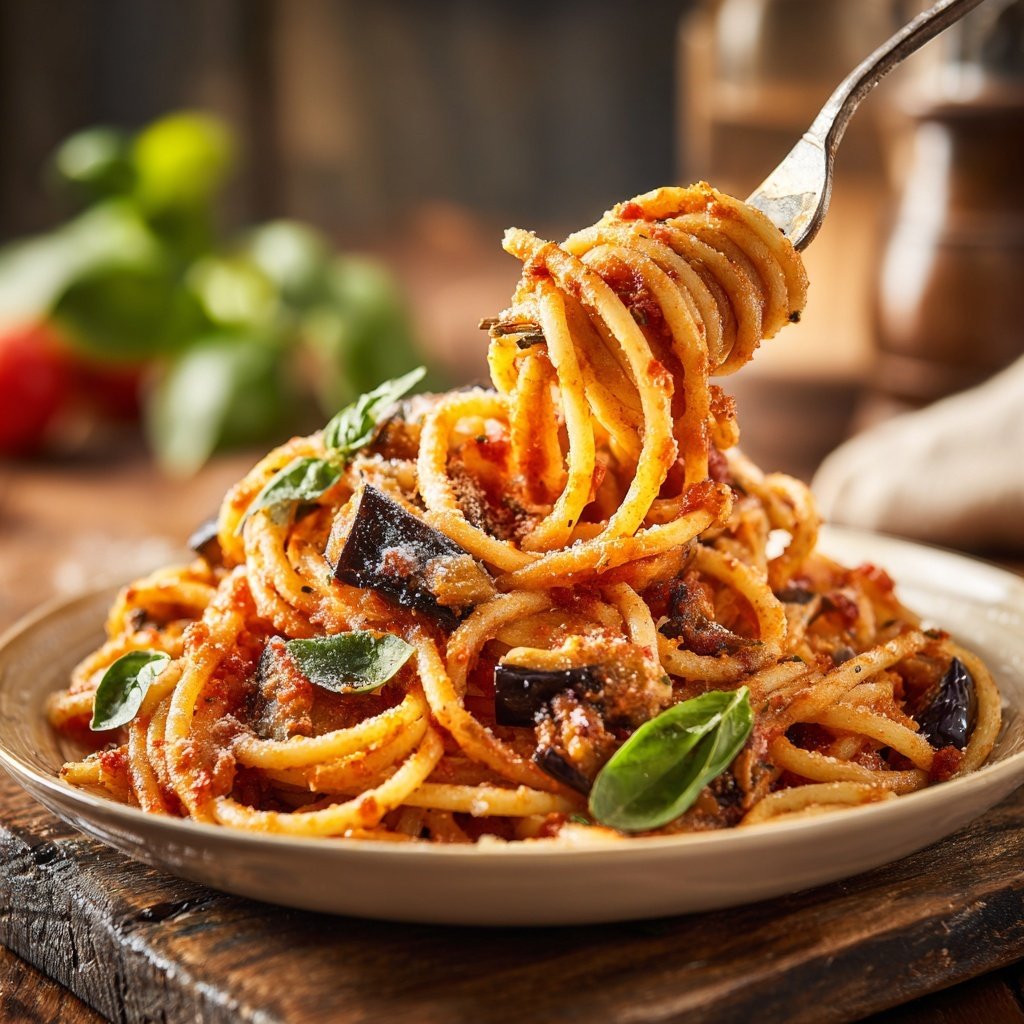 Internationale Küche Italienische Pasta alla Norma