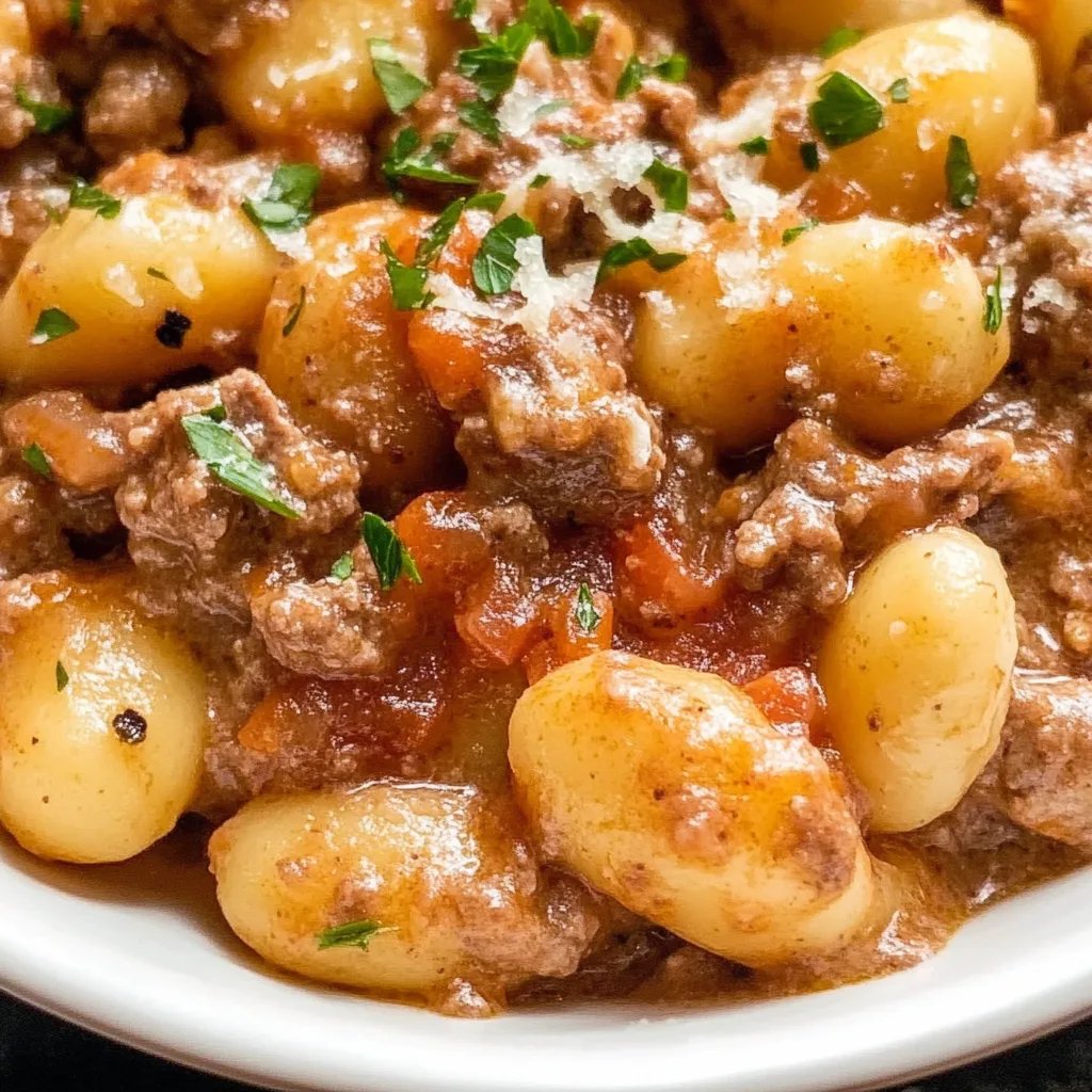 One Pan Ground Beef Gnocchi