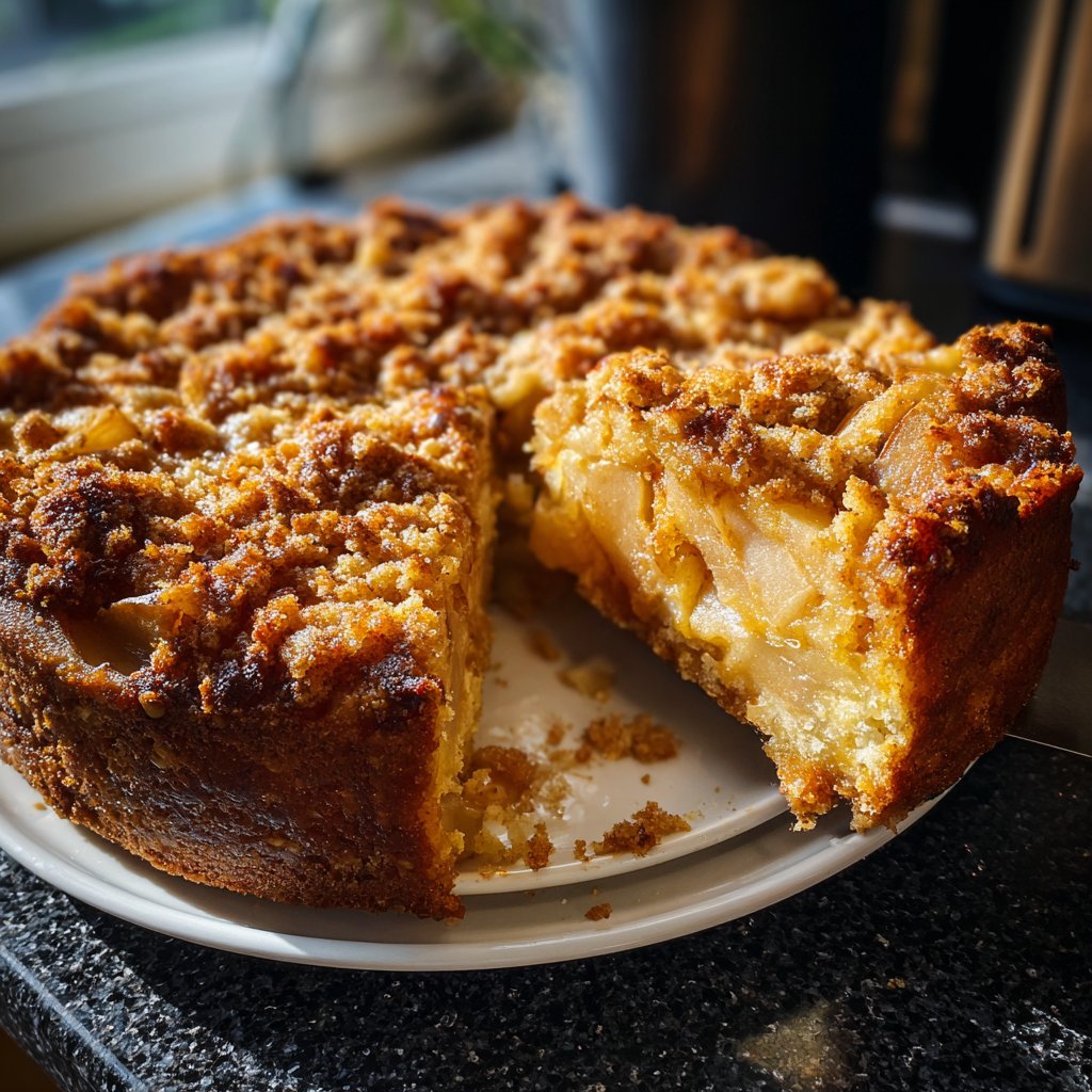 Kuchen mit Birnen und Streuseln