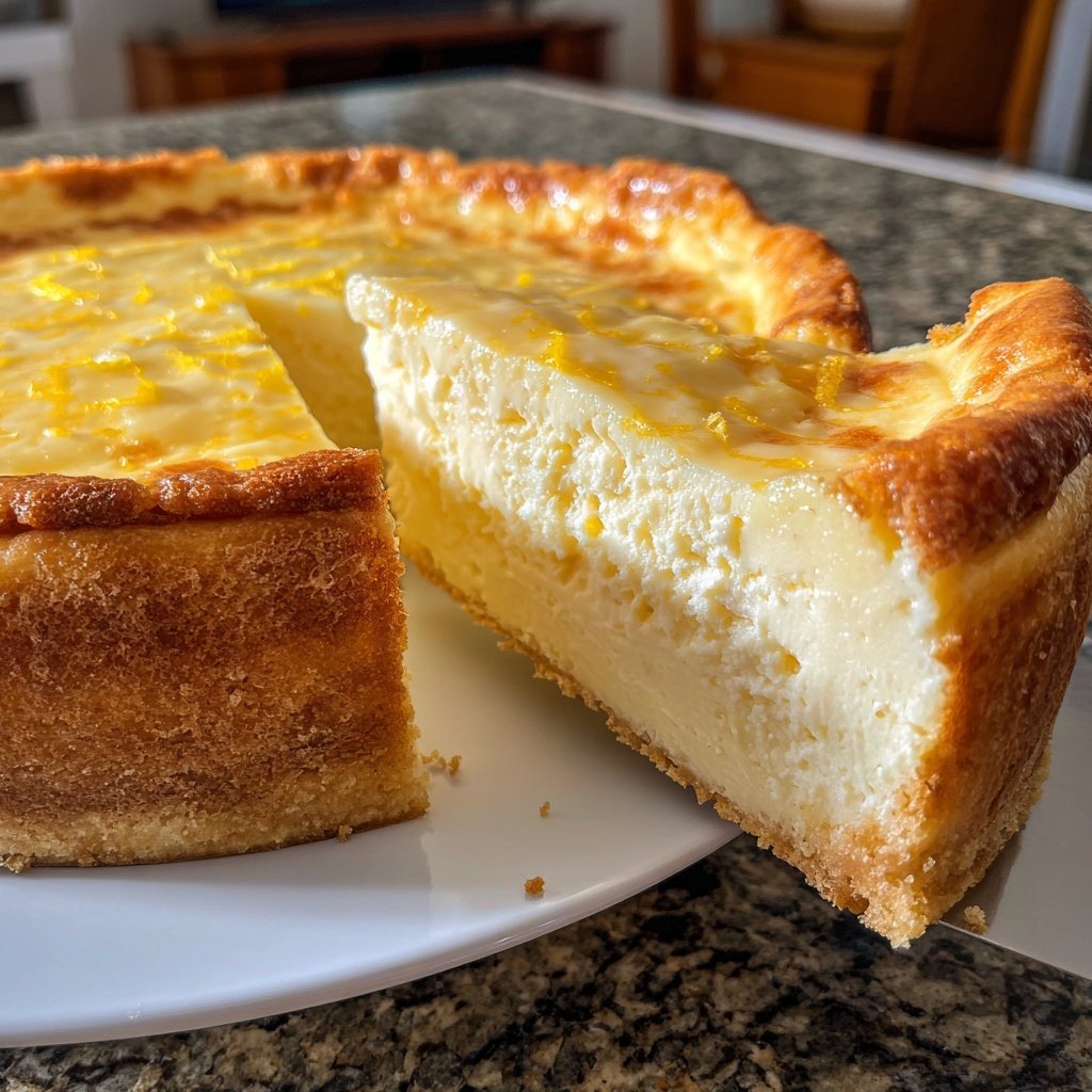 Käsekuchen mit Zitronenboden