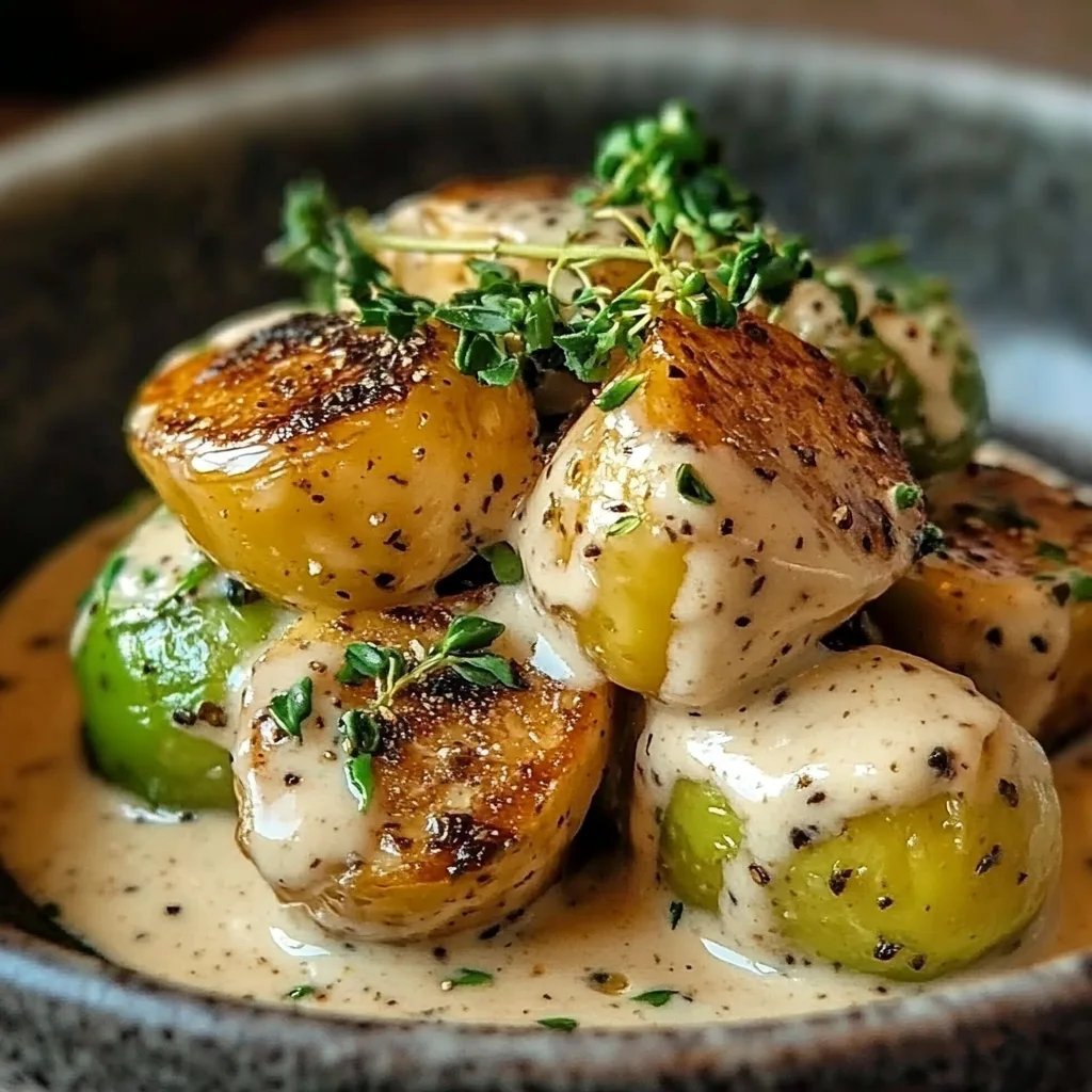 Rosenkohl in Frischkäse-Senfsauce