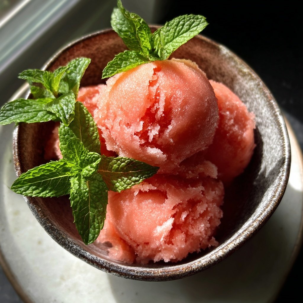 Erdbeer Sorbet Mit Minze